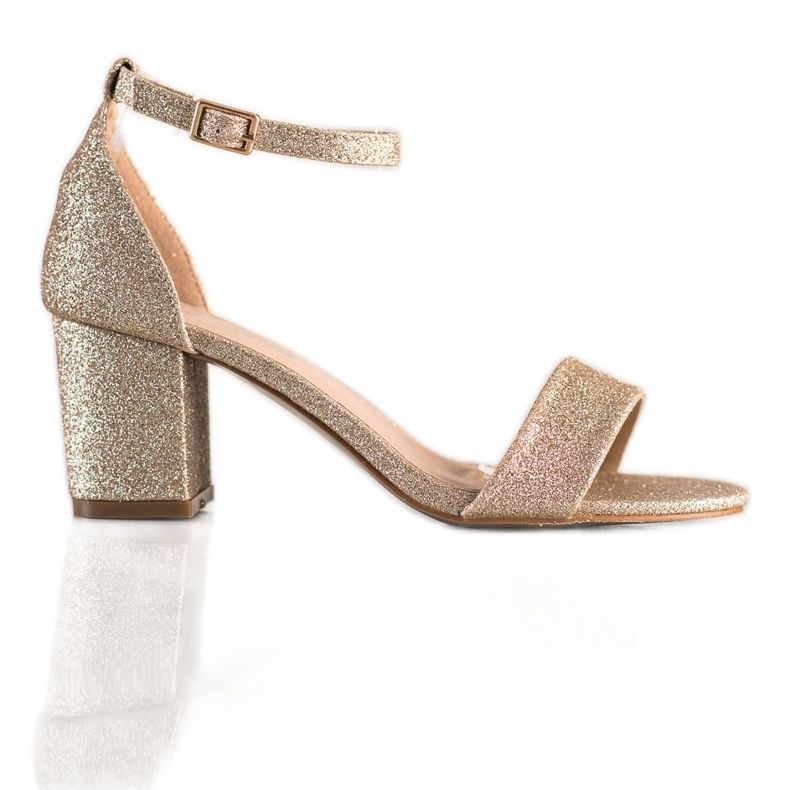 Mannika Klassiska sandaler med glitter gyllene