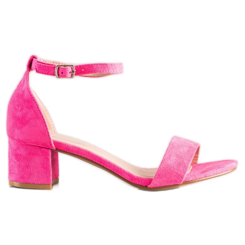SHELOVET Sandaler på en låg bar rosa