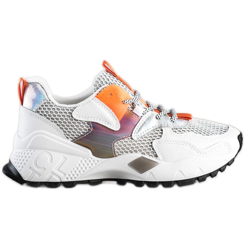SHELOVET Mode sneakers med mesh vit mångfärgad