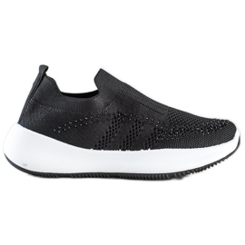 Renda Slip-on sneakers med kristaller svart