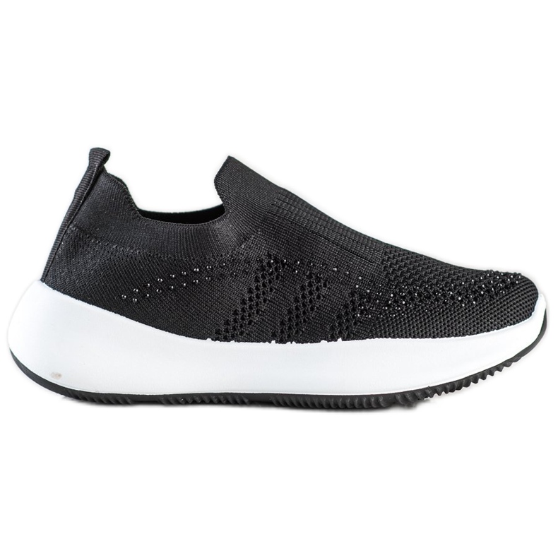 Renda Slip-on sneakers med kristaller svart