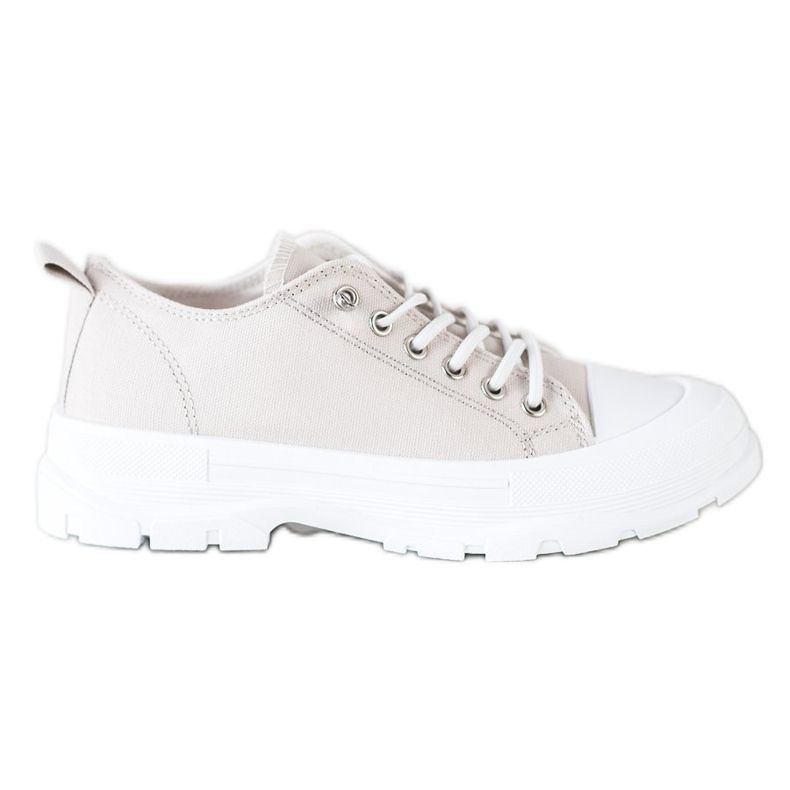 Sabatina Trendiga sneakers på plattformen beige
