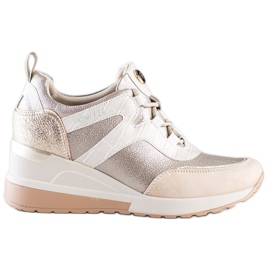 VINCEZA Wedge Sneakers beige
