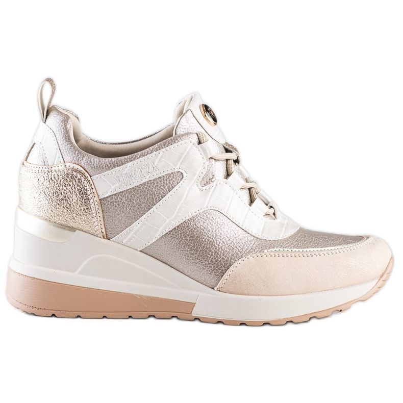 VINCEZA Wedge Sneakers beige