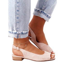 Mocka Sandaler med hög klack Sergio Leone SK807 Rosa gyllene