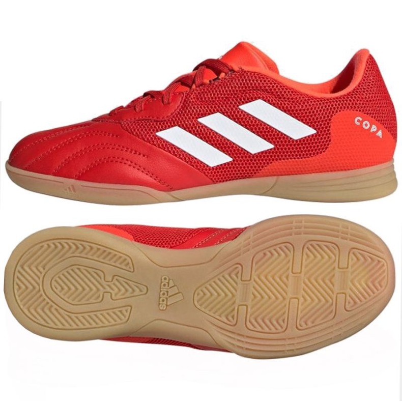 Adidas Copa Sense.3 In Sala Jr FY6157 fotbollsskor röd apelsiner och röda