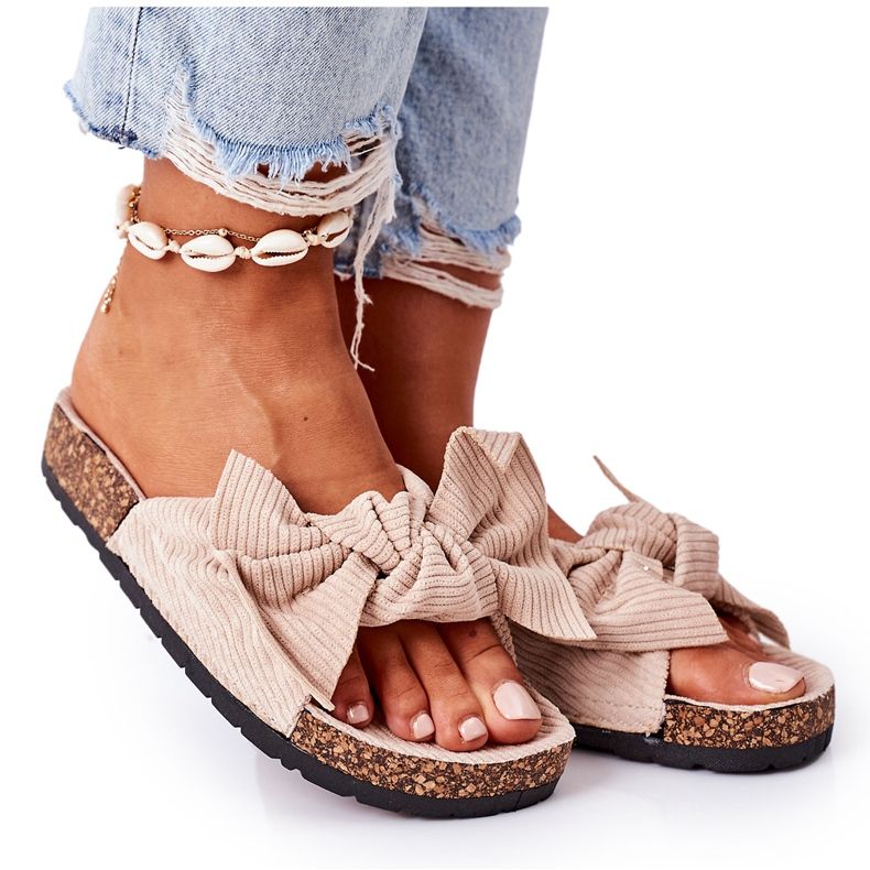 PS1 Corduroy tofflor med beige sommarkork