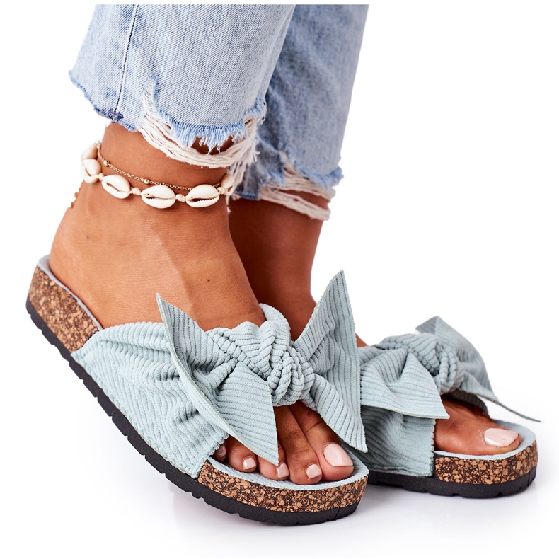 PS1 Corduroy tofflor med Mint Summertime Cork grön