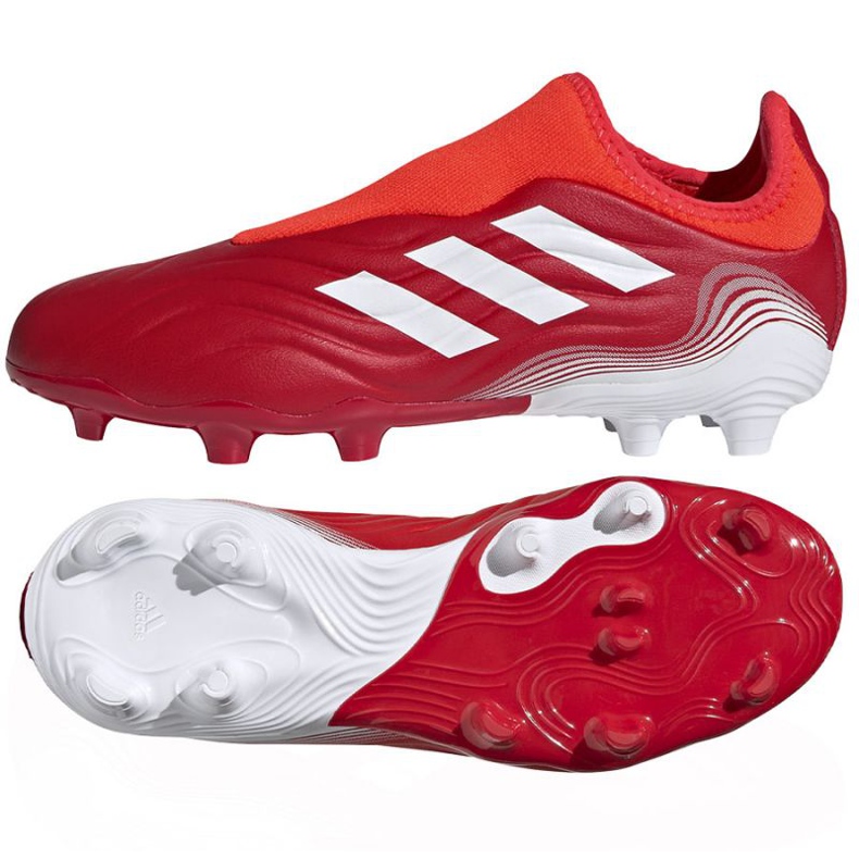 Adidas Copa Sense.3 Ll Fg Jr FY6156 fotbollsskor röd apelsiner och röda