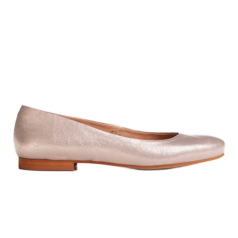 Marco Shoes Naturliga ballerinor i mocka i platina gyllene