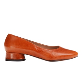 Marco Shoes Brun ballerinor i läder