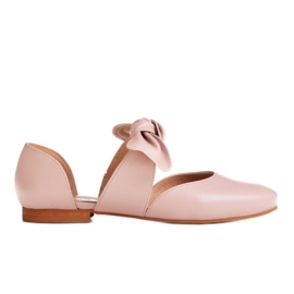 Marco Shoes Ballerinor med en rosett av läder rosa