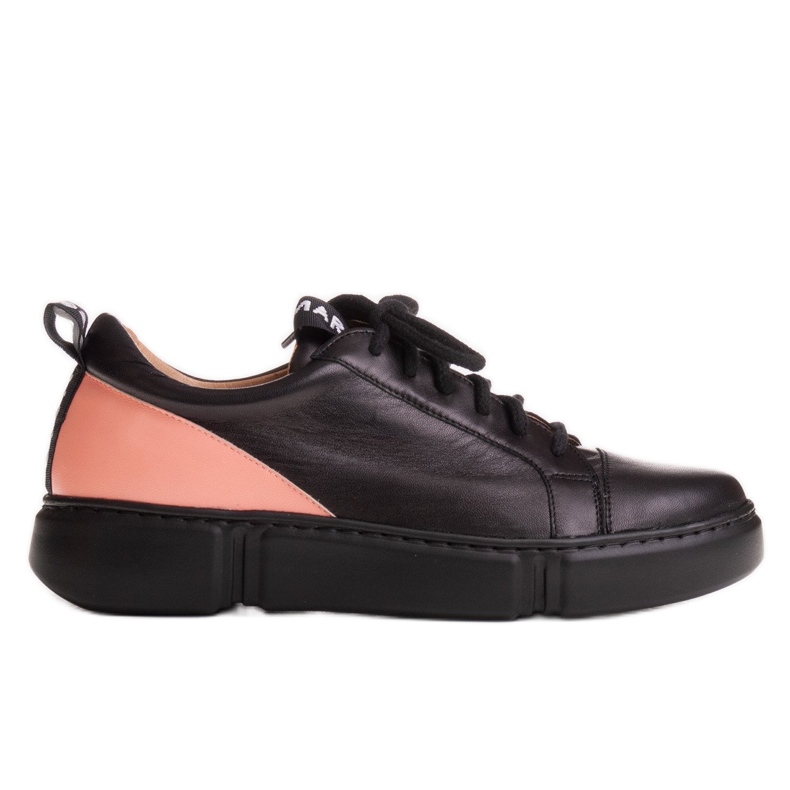 Marco Shoes Skinnsneakers med rosa insats svart