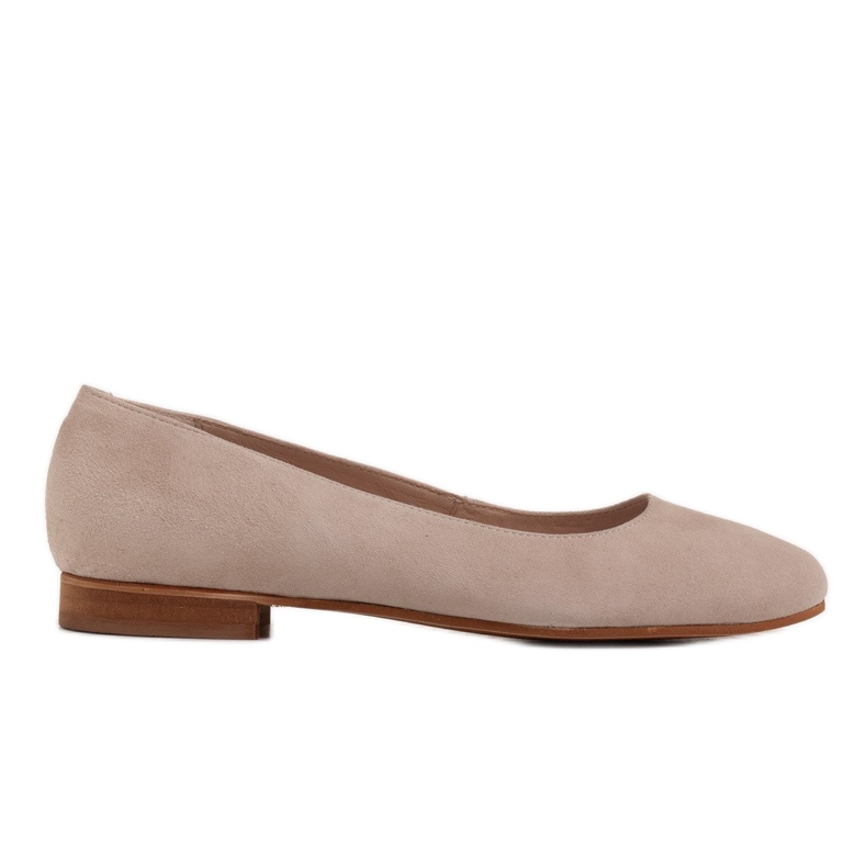 Marco Shoes Eleganta ballerinor av beige naturmocka