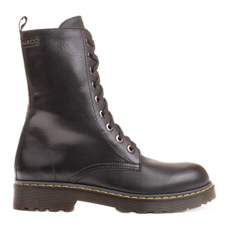 Marco Shoes Höga stövlar, stövlar bundna på en genomskinlig sula svart