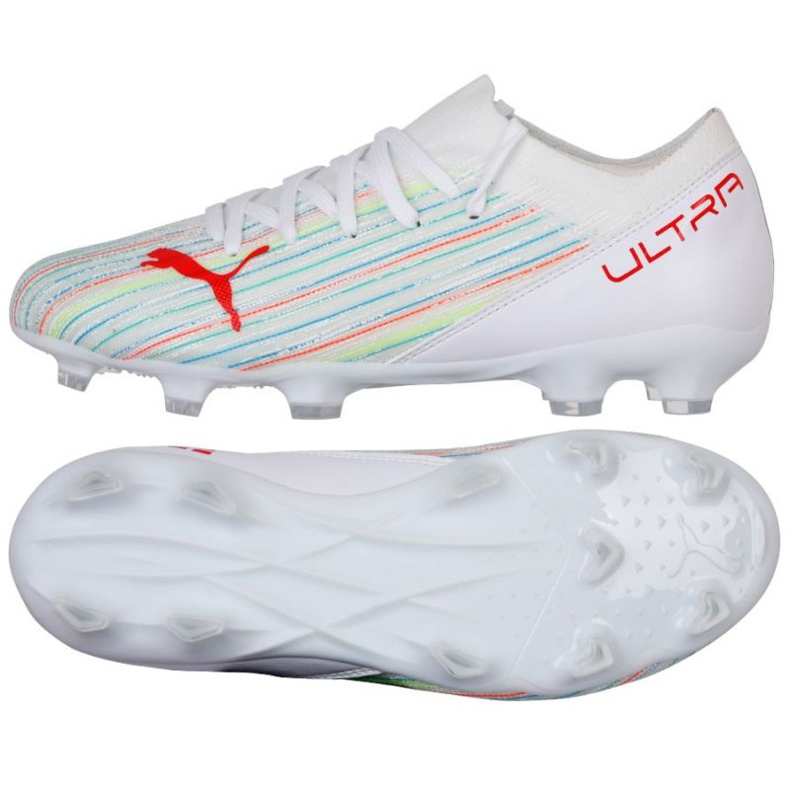 Puma Ultra 3.2 Fg Ag Jr 106360 06 fotbollsskor mångfärgad vit