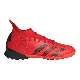 Adidas Predator Freak.3 Tf Jr FY6314 fotbollsskor mångfärgad apelsiner och röda