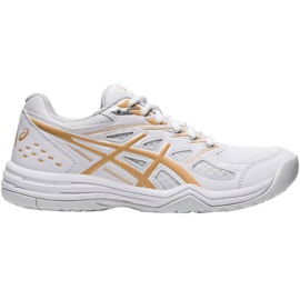 Asics Upcourt 4 W 1072A055 103 volleybollskor vitt guld vit