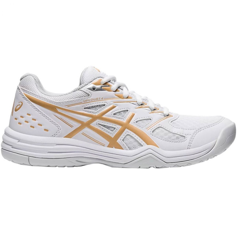 Asics Upcourt 4 W 1072A055 103 volleybollskor vitt guld vit