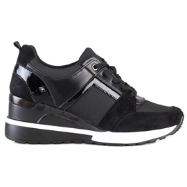 W. Potocki Snygga wedge sneakers svart