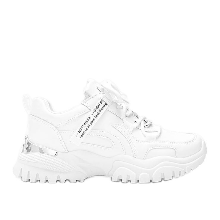 Vita sneakers med en tjock Zooey -sula