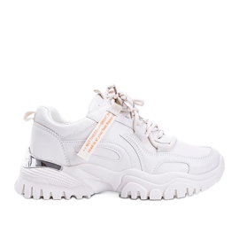 Beige sneakers med en tjock Zooey -sula