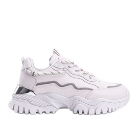 Beige sneakers med en tjock Desiare -sula