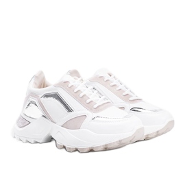 Gordani beige sneakers med metalliska skär