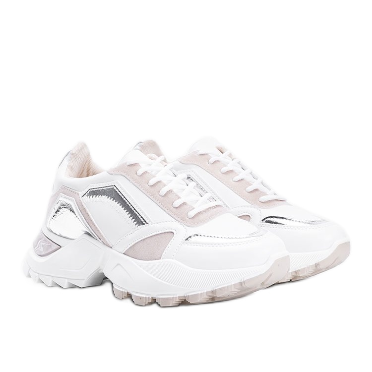 Gordani beige sneakers med metalliska skär