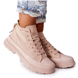 FJ1 Höga sneakers Beige Trissy på en stor sula