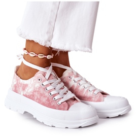 FJ1 Rosa sneakers med Tie-Dye Travel Time Effect vit