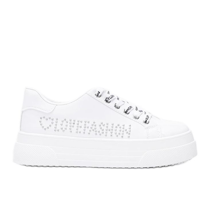 Vita sneakers på en tjock Lovefashion -sula