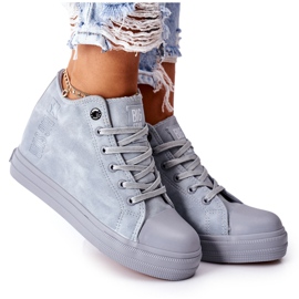 Läder Sneakers On Wedge Big Star II274094 Blå