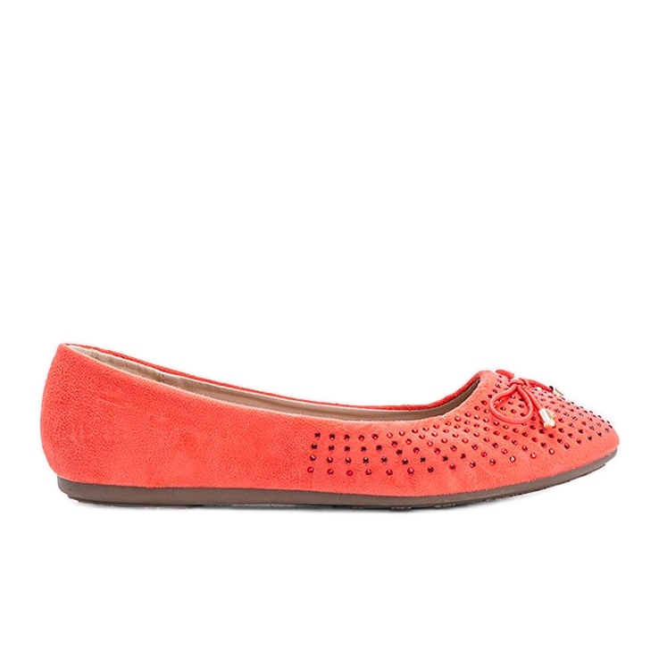 Orange ballerinor med en Larissa rosett