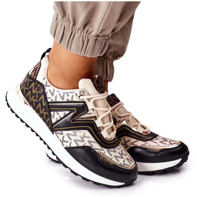 Logowane Sportskor Sneakers Beige och Black Always svart