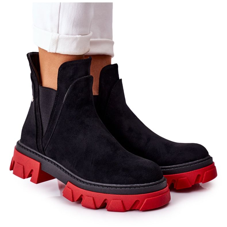 PS1 Black and Red Fearless Black and Red Warm Booties svart röd