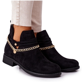 PS1 Svarta Elvira mocka stövlar med kedja