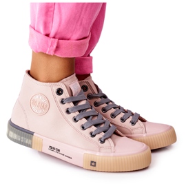 Leather High Sneakers Big Star II274138 Rosa