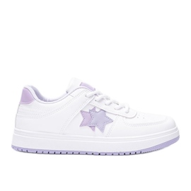 Vita och lila sneakers med Polja -stjärnor purpur