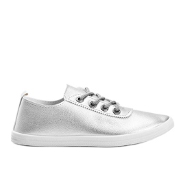 Klassiska silver sneakers med cubic zirconia Silisov silver-