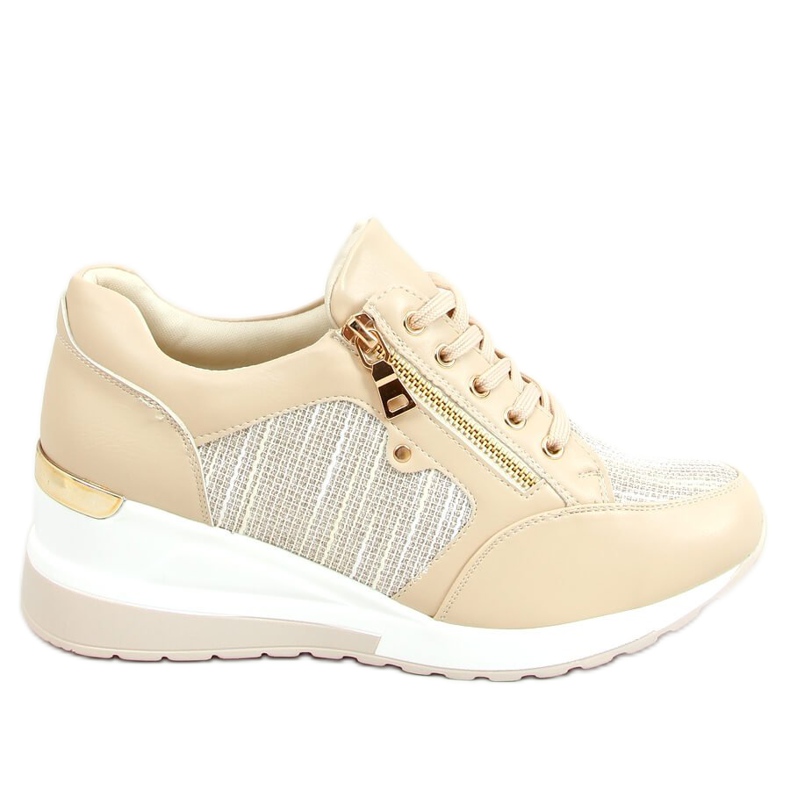 Beige Wedge sneakers Y9521 Naken