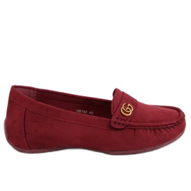Burgundy loafers för kvinnor H8192 Burdeos röd