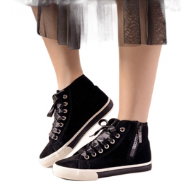 Svarta ankelhöga sneakers med ett Sunilino-band