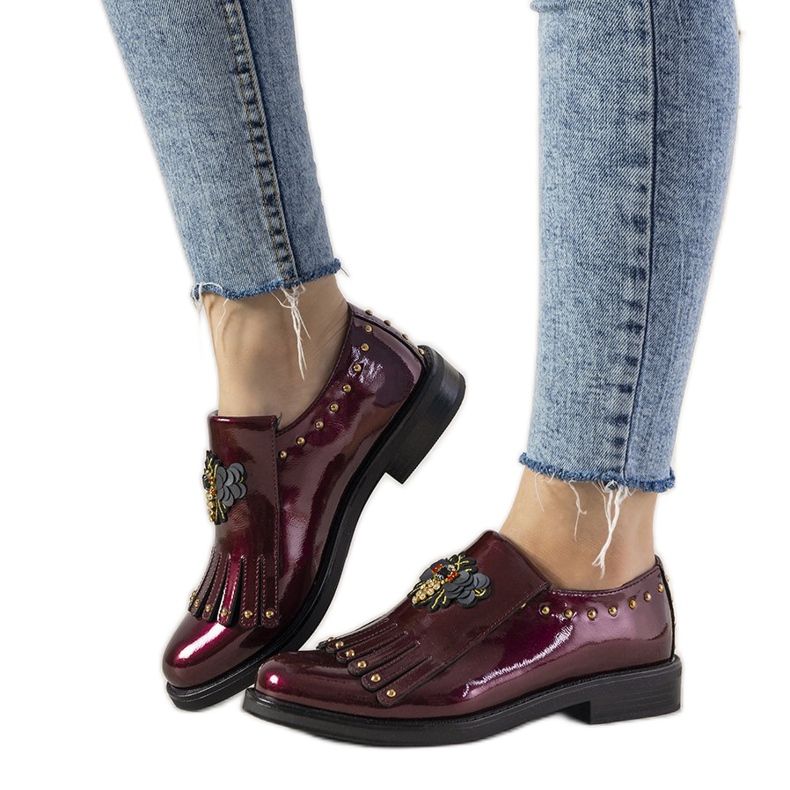 Rödbruna slip-ons med GF-FD9 dubbar