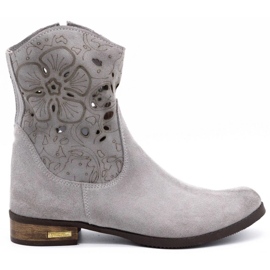 Olivier Bekväma Jess ljusgrå öppnade stövlar