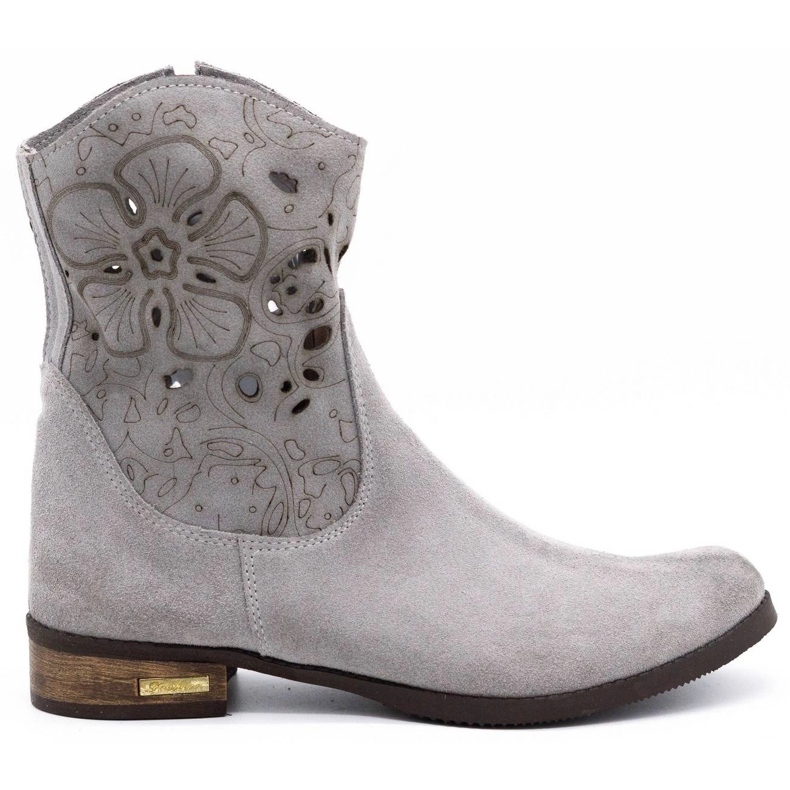 Olivier Bekväma Jess ljusgrå öppnade stövlar