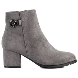 J. Star Högklackade stövlar grå