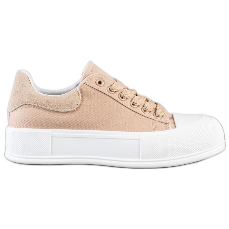 Goodin Klassiska sneakers på plattformen beige