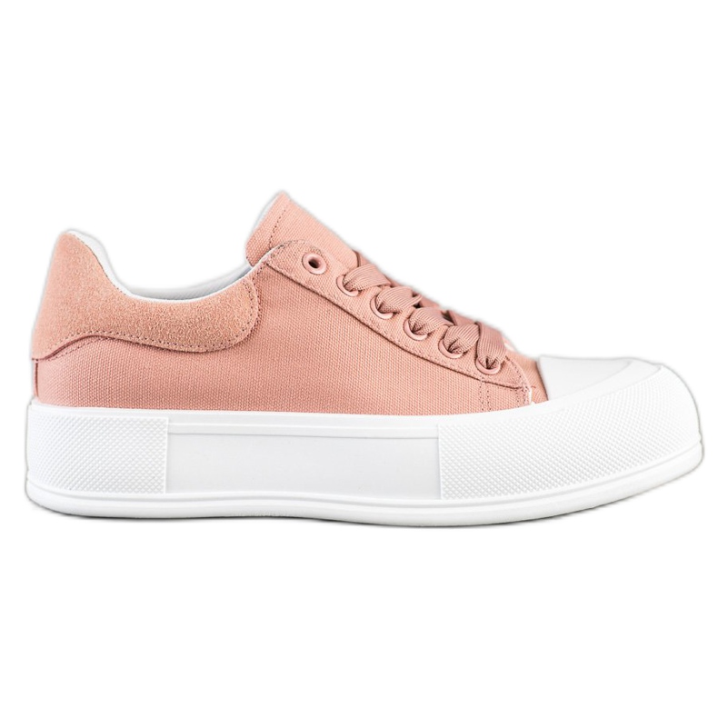 Goodin Klassiska sneakers på plattformen rosa