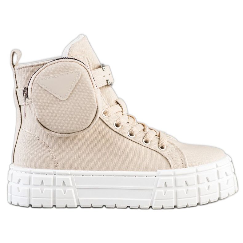 Goodin Sneakers på plattformen med en ficka beige